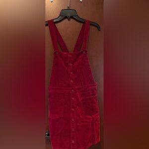 Maroon corduroy overalls